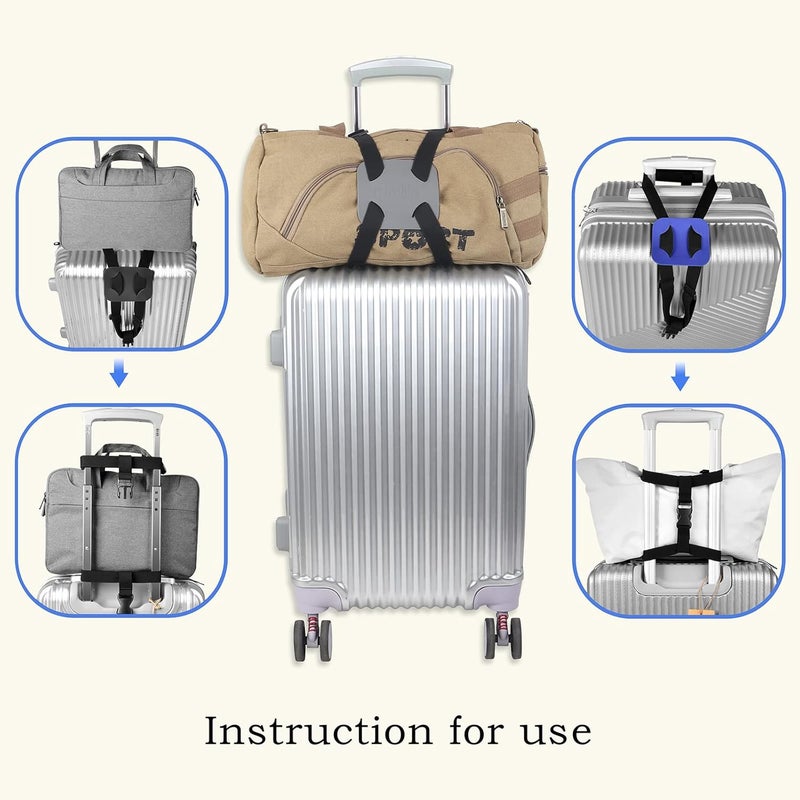 RUMILLA Luggage Straps for suitcases，Luggage Straps Bag Bungees for Add a Bag Easy to Travel （Grey） - Image 5